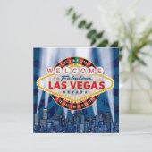 Las Vegas Silhouette Moderne Unieke Uitnodiging Ve (Staand voorkant)