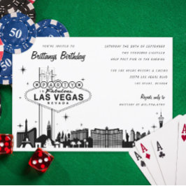 Las Vegas Silhouette Verjaardagsfeest of Speciale  Kaart