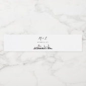 Las Vegas Silhouette Waterfleslabels Waterfles Etiket (Enkel label)