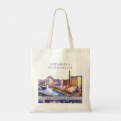Las Vegas Silhouette Waterverf Bachelorette Weeken Tote Bag (Achterkant)
