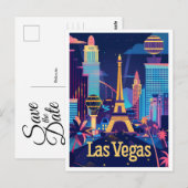Las Vegas - Sin City After Dark Save the Date Briefkaart (Voorkant / Achterkant)