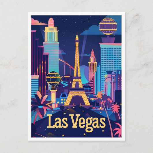 Las Vegas - Sin City After Dark Save the Date Briefkaart (Voorkant)