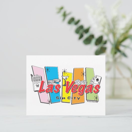 Las-Vegas-Sin-City Briefkaart (Staand voorkant)