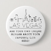 Las Vegas Skyline | Aangepaste Button met sleuf (Voorkant)
