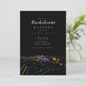 Las Vegas Skyline Bachelorette Party Invitation Kaart (Staand voorkant)