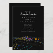 Las Vegas Skyline Bachelorette Party Invitation Kaart (Voorkant / Achterkant)