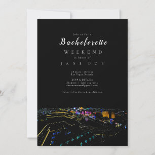 Las Vegas Skyline Bachelorette Party Invitation Kaart