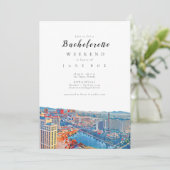 Las Vegas Skyline Bachelorette Party Invitation Kaart (Staand voorkant)