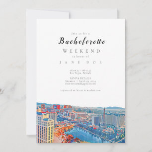 Las Vegas Skyline Bachelorette Party Invitation Kaart