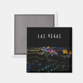Las Vegas Skyline bij nacht Magneet (Voorkant / Achterkant)