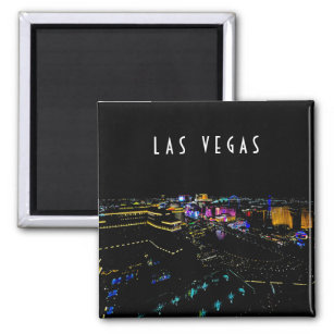 Las Vegas Skyline bij nacht Magneet