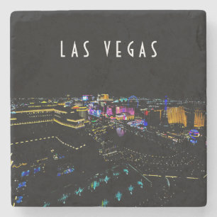 Las Vegas Skyline bij nacht Stenen Onderzetter
