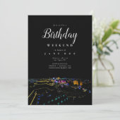 Las Vegas Skyline Birthday Weekend Invitation Kaart (Staand voorkant)