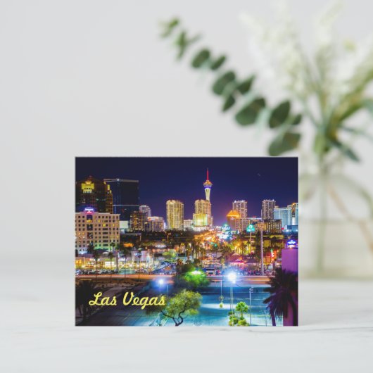 Las Vegas Skyline Briefkaart (Staand voorkant)