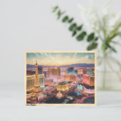 Las Vegas Skyline  Briefkaart (Staand voorkant)