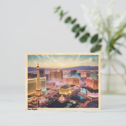 Las Vegas Skyline  Briefkaart (Staand voorkant)