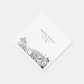 Las Vegas skyline bruiloft papier cocktail servet (Hoek)