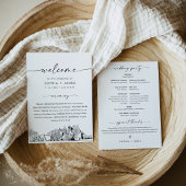 Las Vegas skyline bruiloft programma 5x7 Kaart