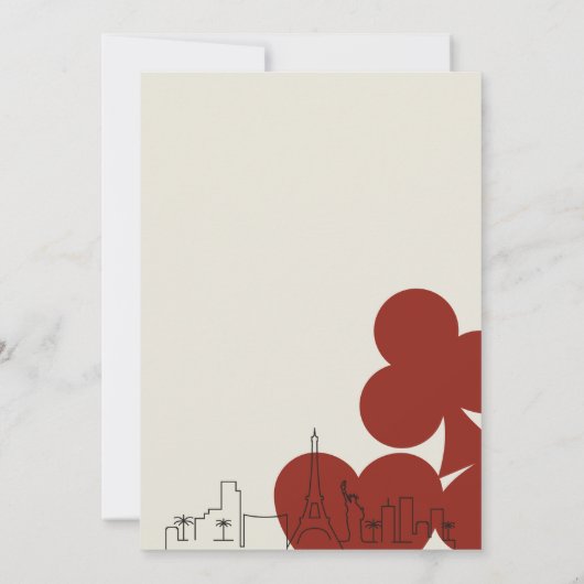 Las Vegas Skyline bruiloft repetitie diner Kaart (Achterkant)