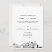 Las Vegas Skyline bruiloft uitnodiging met foto (Voorkant)