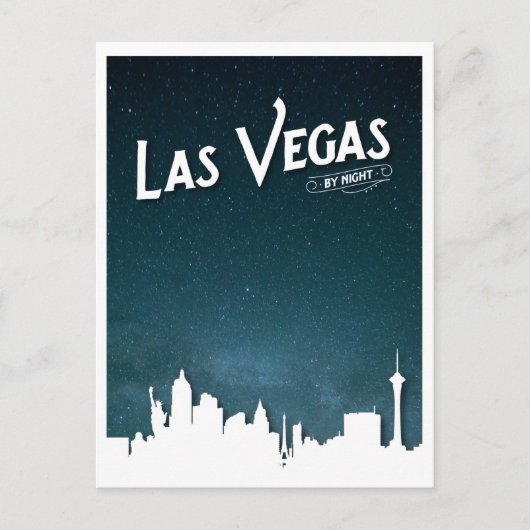Las Vegas skyline by night, Las Vegas, Nevada Briefkaart (Voorkant)