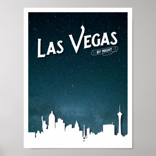 Las Vegas skyline by night, Las Vegas, Nevada Poster (Voorkant)