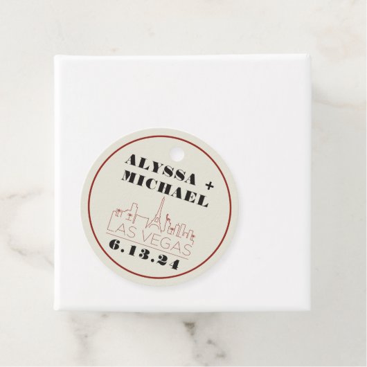Las Vegas Skyline Casino Wedding Bedankjes Labels (In situ)