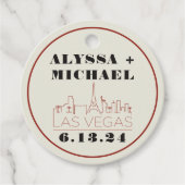 Las Vegas Skyline Casino Wedding Bedankjes Labels (Voorkant)