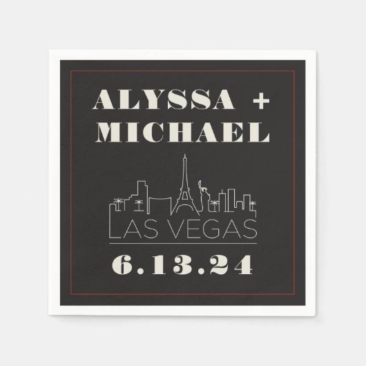 Las Vegas Skyline Casino Wedding Servet (Voorkant)