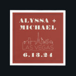 Las Vegas Skyline Casino Wedding Servet<br><div class="desc">Een leuke en moderne Las Vegas Skyline Casino cocktail servet voor uw evenement in Las Vegas! Dit aangepaste servet is voorzien van de skyline van Las Vegas en volledig aanpasbaar lettertype en tekst op de rode achtergrond van het casino. Perfect voor een trendy modern of klassiek traditioneel evenement - dit...</div>