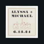 Las Vegas Skyline Casino Wedding Servet<br><div class="desc">Een leuke en moderne Las Vegas Skyline Casino cocktail servet voor uw evenement in Las Vegas! Dit aangepaste servet is voorzien van casino rode Las Vegas skyline en volledig aanpasbaar lettertype en tekst op ivoorcrème achtergrond. Perfect voor een trendy modern of klassiek traditioneel evenement - dit elegante bruiloftsreceptie-detail kan worden...</div>