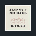 Las Vegas Skyline Casino Wedding Servet<br><div class="desc">Een leuke en moderne Las Vegas Skyline Casino cocktail servet voor uw evenement in Las Vegas! Dit aangepaste servet is voorzien van casino rode Las Vegas skyline en volledig aanpasbaar lettertype en tekst op ivoorcrème achtergrond. Perfect voor een trendy modern of klassiek traditioneel evenement - dit elegante bruiloftsreceptie-detail kan worden...</div>