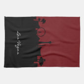 Las Vegas Skyline | Donkerrood Theedoek (Horizontaal)