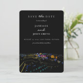 Las Vegas Skyline flat Save the Date Kaart (Staand voorkant)