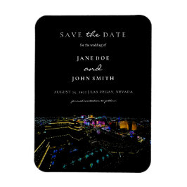 Las Vegas Skyline flat Save the Date Kaart Magnet Magneet