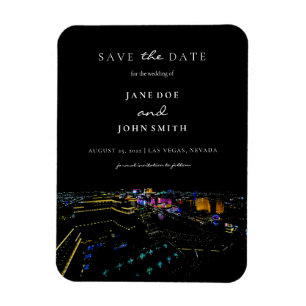 Las Vegas Skyline flat Save the Date Kaart Magnet Magneet
