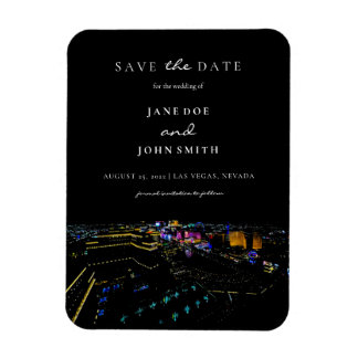 Las Vegas Skyline flat Save the Date Kaart Magnet Magneet
