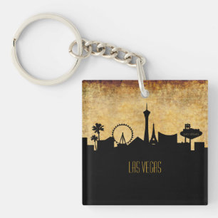 Las Vegas Skyline in een  Grunge Style Sleutelhanger