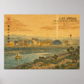 Las Vegas Skyline in Japanese Ukiyo-e Poster (Voorkant)
