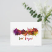 Las Vegas skyline in waterverf Briefkaart (Staand voorkant)