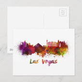 Las Vegas skyline in waterverf Briefkaart (Voorkant / Achterkant)