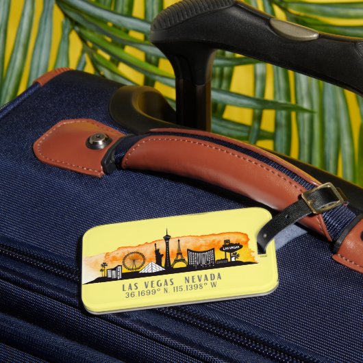 Las Vegas Skyline Latitude Bagagelabel (Voorkant Insitu 3)