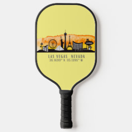 Las Vegas Skyline Latitude en Longitude Pickleball Paddle