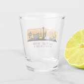 Las Vegas Skyline Latitude en Longitude Shot Glas (Achterkant)