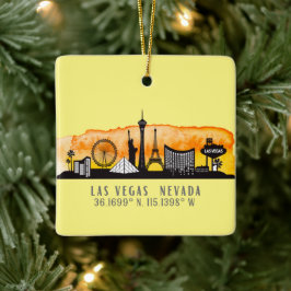 Las Vegas Skyline Latitude Personalized Keramisch Ornament