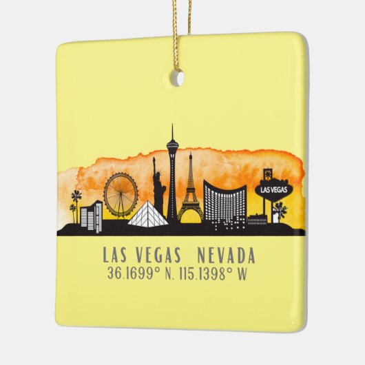 Las Vegas Skyline Latitude Personalized Keramisch Ornament (Links)
