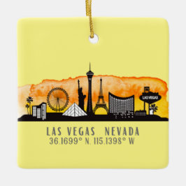 Las Vegas Skyline Latitude Personalized Keramisch Ornament
