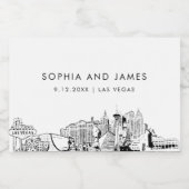 Las Vegas Skyline Mini Sparkling Wijnetiket (Enkel label)