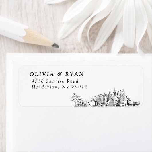 Las Vegas Skyline moderne retour adreslabels Etiket (Insitu)