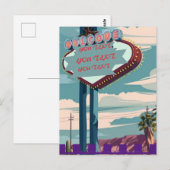 Las Vegas Skyline Printable, Cityscape Line Muur A Briefkaart (Voorkant / Achterkant)